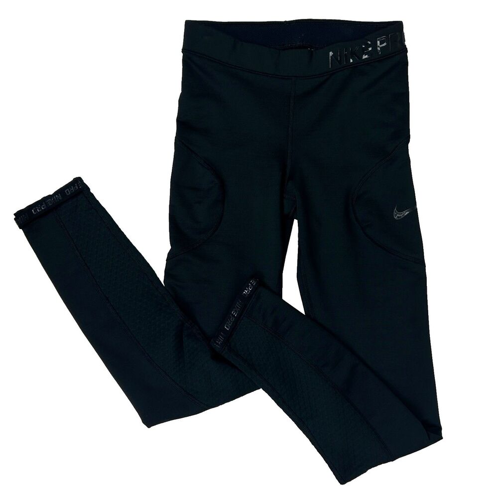 Nike Pro Hyperwarm Tight Leggings Black Stirrup Ankle Activewear Gym Stretch S